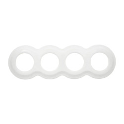 Ramka poczwórna okrągła typu ósemka ceramiczna biała Ceramic Loft