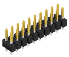 Pin header, 20 pole, pitch 2.54 mm, straight, black, 10054361