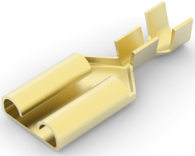 Uninsulated flat plug sleeve, 9.53 x 1.22 mm, 1.03 to 2.62 mm², AWG 17 to 13, brass, 160866-2