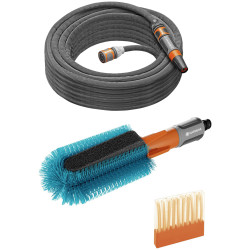 GARDENA 18864-20 Combisystem Cleaning Kit: Bike Wash Set with Hose &amp; Brush