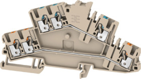 Multi level terminal block, push-in connection, 0.14-4.0 mm², 6 pole, 22 A, 8 kV, dark beige, 2736830000