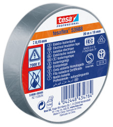 Taśma izolacyjna Szary, Biały szerokość: 19mm grubość: 150mm długość: 20m Miękki PVC 7000V Tesa