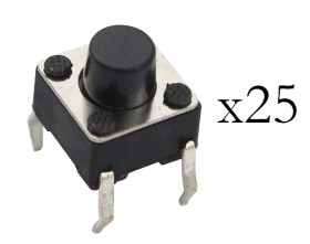 Opencircuit Tactile button 6x6x5mm - 25 pieces