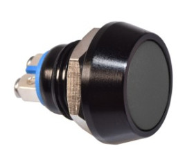 Przełącznik okrągły PBW12 2A metalowy czarny