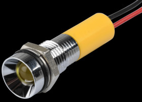Q8R3CXXY12E Indicator LED, 12 V DC, 8 mm, wired, yellow/BrC