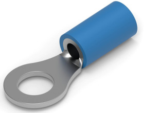 Insulated ring cable lug, 1.04-2.62 mm², AWG 16 to 14, 5 mm, blue, 34161