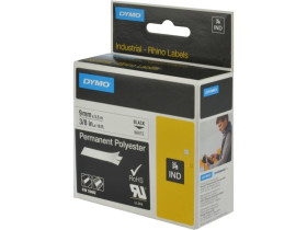 Taśma poliestrowa trwała do drukarek 9mm x 5,5m czarna na białym S0718240 18482