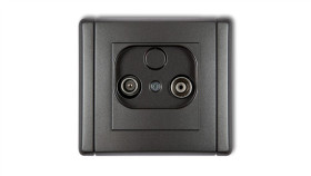 Flexi Gniazdo Antenowe Rtv Przelotowe 9Db Grafitowy 11Fg9p