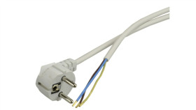 Przewód Z Wtyczką Kątową 3X1,0Mm 4,5M Biały