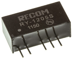 Przetwornica DC-DC, 1W, Uwe 11,4 → 12,6 V DC, Uwy 5V dc, Iwy 200mA, Recom
