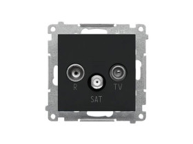 SIMON 55 Gniazdo antenowe R-TV-SAT końcowe/zakończeniowe czarny mat TASK.01/149 KONTAKT SIMON