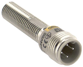 Czujnik zbliżeniowy M8 Indukcyjny 2 mm Omron Wpuszczany 12 → 24 V DC długość 43mm Gwintowany