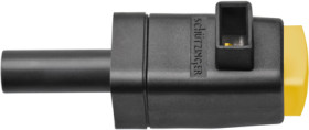 Quick pressure clamp, 4 mm, yellow, 300 V, 16 A, 4 mm plug, nickel-plated, SDK 799 / GE
