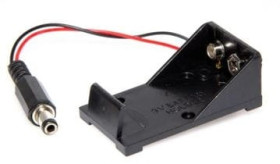Pojemnik baterii 6F22 (9V) z wtykiem DC 2,5/5,5