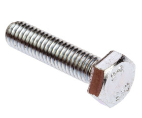 Śruba z łbem sześciokątnym gwint M6 25mm skok 1.0mm Stalowe Sześciokątny Powlekane jasnym cynkiem RS PRO