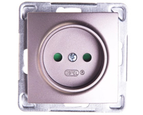 IMPRESJA Gniazdo pojedyncze b/u z przesłonami tytan GP-1YP/m/23