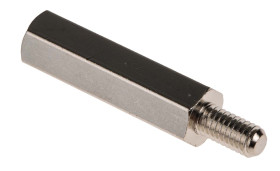 Kołek dystansowy gwint M4 x M4 długość 25mm Mosiądz Męski/żeński Sześciokątny RS PRO