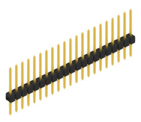 Pin header, 21 pole, pitch 2.54 mm, straight, black, 10046504