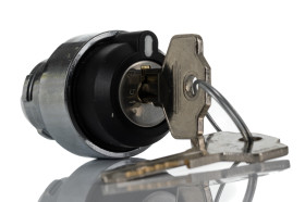 Przełącznik obrotowy kluczykowy 2-pozycyjny wycięcie: 22.5mm Z pamięcią położenia IP65 RS PRO