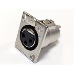 XLR 3pin gniazdo żeńskie metalowe do obudowy 25,5x31,5mm M362 Vitalco