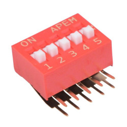NDA-05-V 5-Way Right Angle DIP Switch SPST APEM