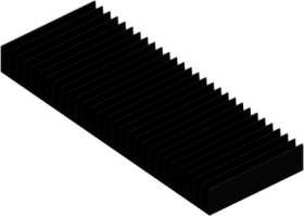 Extruded heatsink, (L x W x H) 75 x 200 x 20 mm, 1.8 to 0.75 K/W, black anodized, 10019079