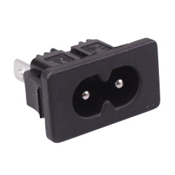 C8 IEC Panel Mount Inlet Power Socket Solder Terminals 2.5A