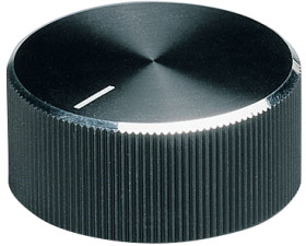 Rotary knob, 6 mm, plastic, black, Ø 22.8 mm, H 13 mm, A1422260