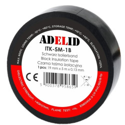 Taśma izolacyjna 5m PVC czarna wodoodporna 19mm 1SZT.