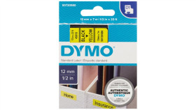 Taśma Do Drukarek D1 12Mm X 7M Czarny/Żółty S0720580