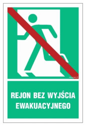 ZNAK - AC053 Wyjście ewakuacyjne lewostronne w dół 100 x 50 cm KS - Folia podłogowa foto.