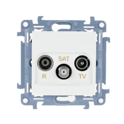 Gniazdo antenowe RTV+SAT przelotowe białe CASP.01/11 Kontakt Simon10