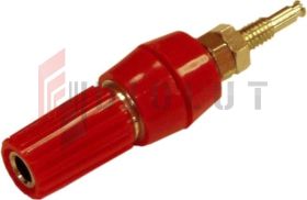 Gniazdo lab. 4mm z zaciskiem GL1-R 10A, czerwone SCI
