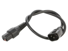 SCHAFFNER-816471 Kabel IEC C13 żeński, IEC C14 męski 0,5m z blokadą IEC LOCK