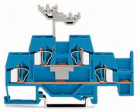 Feed-through/feed-through terminal block, spring-clamp connection, 0.08-4.0 mm², 2 pole, 26 A, 6 kV, blue, 281-630