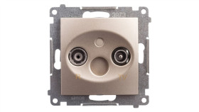 Simon 54 Gniazdo Antenowe Rd/Tv Końcowe Separowane Złoty Mat Dak.01/44