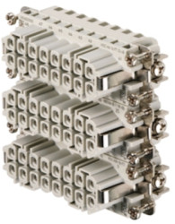 Socket contact insert, 5, 16 pole, equipped, tension clamp connection, with PE contact, 1896820000