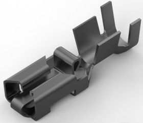 Uninsulated flat plug sleeve, 6.35 x 0.81 mm, 4.0 to 6.63 mm², AWG 11 to 9, brass, tin-plated, 737015-3