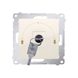 Simon 54 Łącznik żaluzjowy na kluczyk chwilowy –przycisk 3 poz. kremowy DPZK.01/41