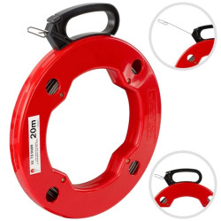 Linka stalowa do przeciągania kabli 1,3x3mm 20m czerwona kaseta NEKU