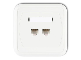 LIZA Gniazdo komputerowe podwójne 2xRJ45 kat.5e 8-stykowe biały GLK-2 KARLIK