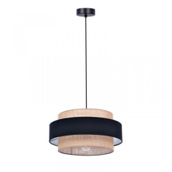 Lampa wisząca GATO, dekoracyjna, podwójny abażur w stylu boho czarno-beżowy na E27 K-5231 Kaja Lighting