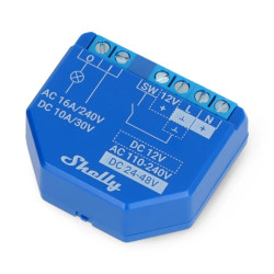 Shelly Plus 1 - przekaźnik 12V/24V-48V DC / 240VAC WiFi 16A - aplikacja Android / iOS