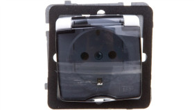 Karo Gniazdo Bryzgoszczelne Z/U Schuko Ip44 Klapka Przezroczysta Białe...