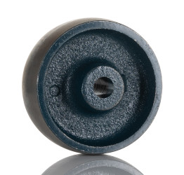 Kółka samonastawne, Lite, Żeliwo, Niebieski, obc.: 250kg, śred.: 80mm, szer.: 30mm