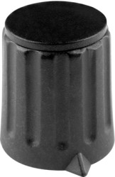 Pointer knob, 6 mm, plastic, black, Ø 20 mm, H 17 mm, 4311.6131