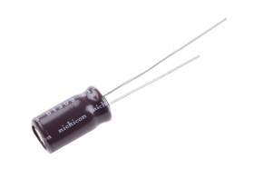 Kondensator 10μF 100V dc THT Nichicon roztaw: 2.5mm 6.3 (Dia.) x 11mm