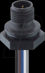 1230 04 T16CW100 0,5M Panel mount connector, M12, 4-pin, male, black