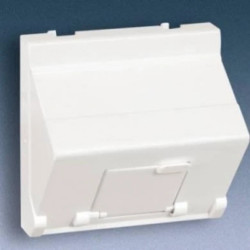 Simon Connect Płytka K45 gniazda teleinformatycznego pojedynczego RJ skośna z przesłoną czysta biel K80/9