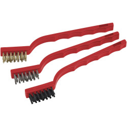 Meister Werkzeuge 800082 Wire Brush Set Brass/Steel/Nylon 170mm 3-piece